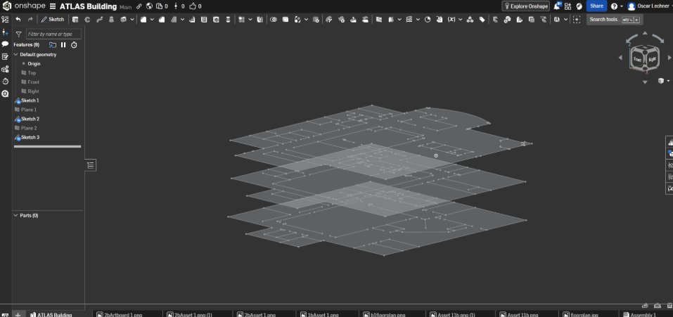 Atlas building CAD model - detailed view